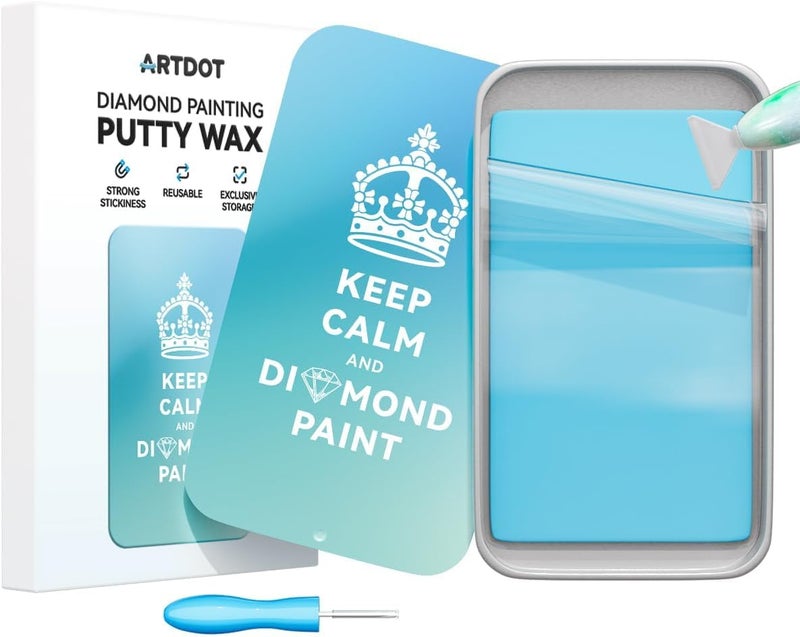 ARTDOT Enduring Stickiness Putty Wax for Diamond Art Kits for Adults, Strong Stickiness Clay Glue with Slide Storage Box for Diamond Painting Accessories and Tools - Image 1